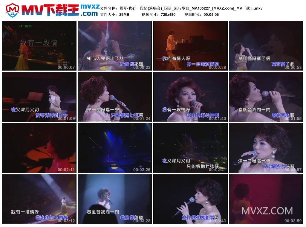 蔡琴-我有一段情(演唱会)_国语_流行歌曲_MA105227
